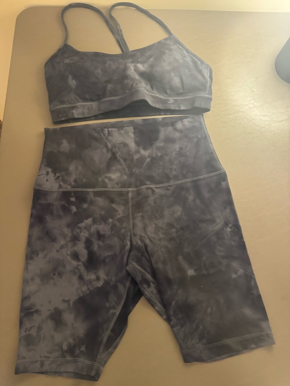 Lululemon Set - Sports Bra + High-Waist Bike Shorts both size 12